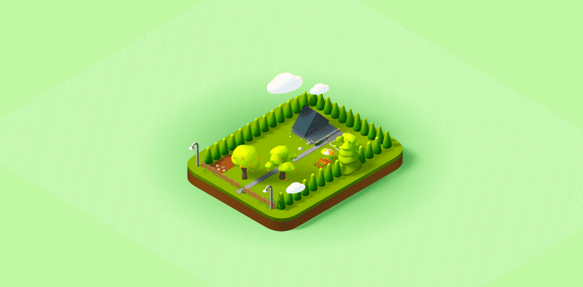 Isometric farm landscape